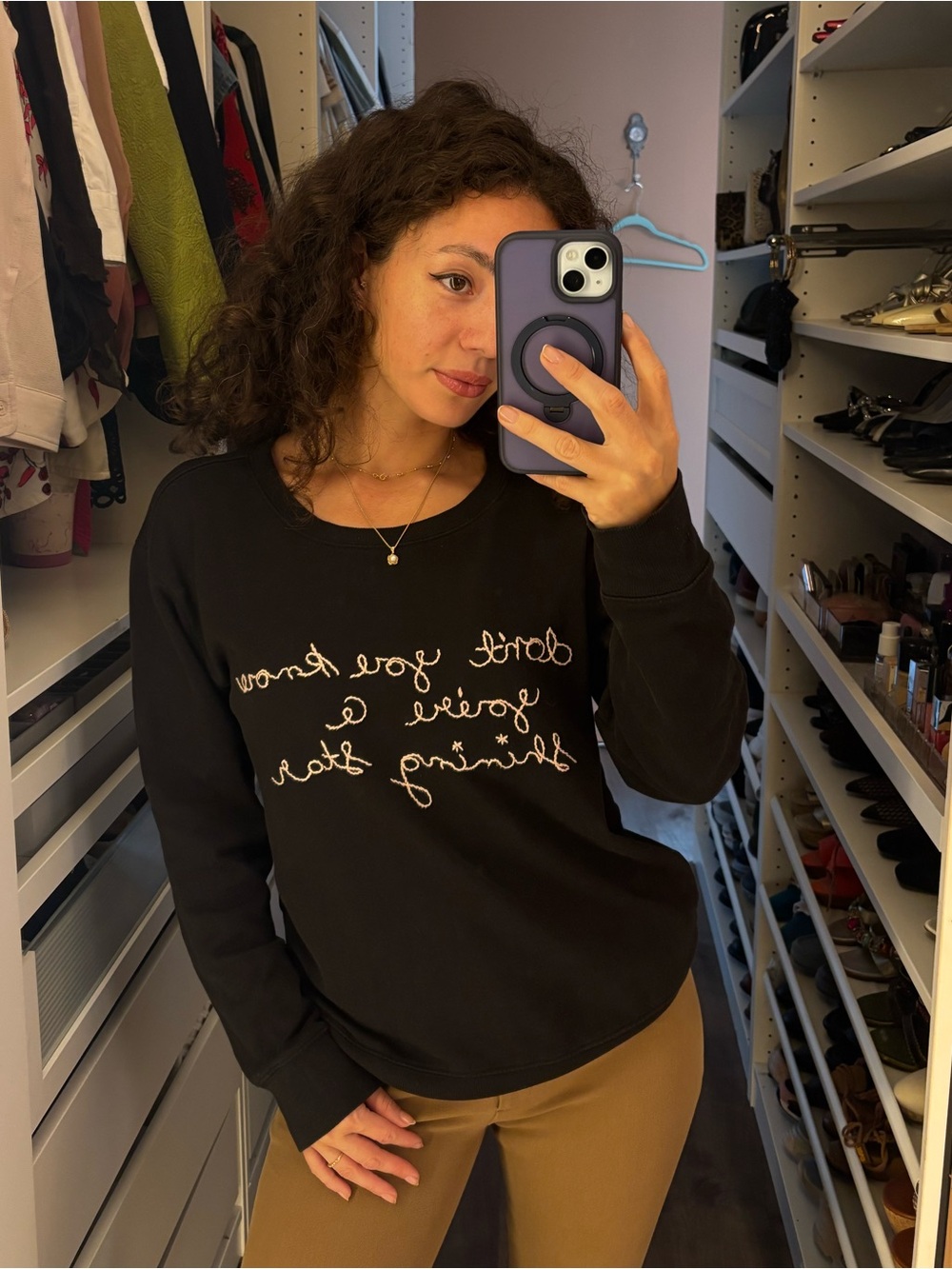 Joie Black Crewneck Sweatshirt with embroidered lettering small
